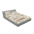 thumbnail image 2 of Ambesonne Ivory Fitted Sheet & Pillow Sham Set, Brick Wall City, Calking, Cream Beige Tan, 2 of 2