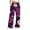 Purple, variant on COSFO High Elastic Waisted Fall Pants for Women 2024 Floral Casual Palazzo Blue Wide Leg Pants Loose Adjustable Width Drawstring Pants
