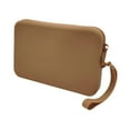 thumbnail image 3 of Bolsa de almacenamiento de maquillaje, bolsa de cosméticos, bolsa organizadora de artículos de tocador de viaje ligera, bolsa con cremallera para el h Marrón oscuro, 3 of 8