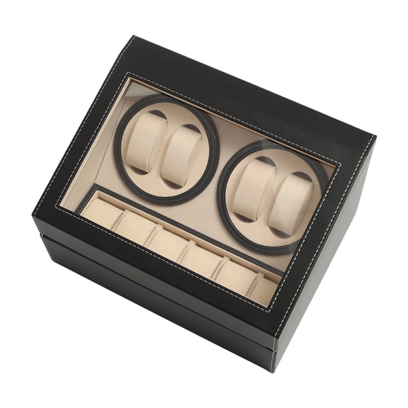 Dwellnix Wrist Watch Display Box Luxury Leather 4 6 Automatic Watch Winder Storage Box