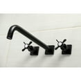 thumbnail image 2 of Kingston Brass KS6040BEX Essex Two-Handle 3-Hole Wall Mount Roman Tub Faucet in Matte Black, 2 of 6