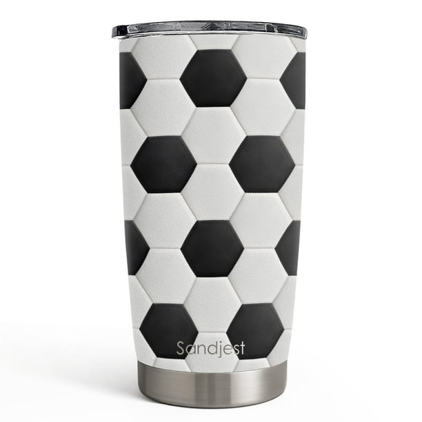 Vaso aislante SANDJEST Soccer de acero inoxidable de 600 ml