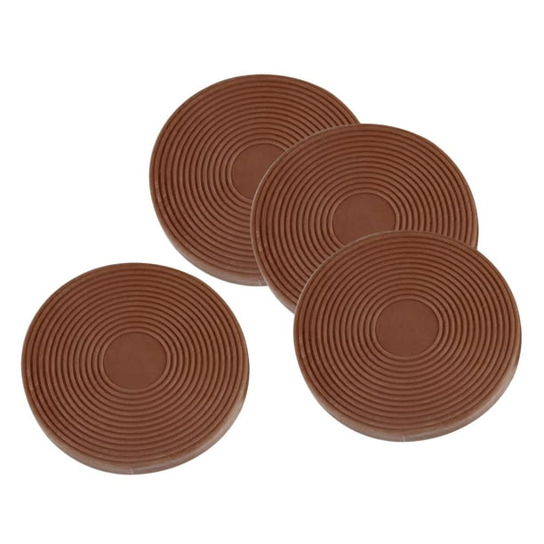 Juego de 4 protectores antideslizantes para ruedas de muebles Marrón claro