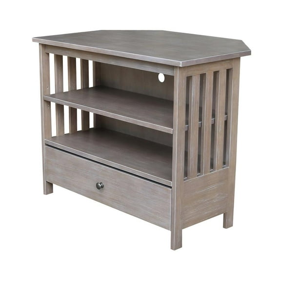 International Concepts 35" Mission Corner TV Stand in Washed Gray