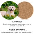 thumbnail image 5 of GZHJMY 6Pcs Round Happy Labrador Retriever Sitting in Dandelions Field Ceramic Coasters with Cork-Backed for Coffee Drink, Cup Mat Absorbent Stone Coasters, 5 of 5