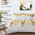 thumbnail image 3 of 3 Piece Yellow Botanical Duvet Cover Set California King,Microfiber Comforter/Quilt Cover with Corner Ties and 2 Pillowcases,Watercolor Spring Eucalyptus Leaves All Season Bedding with Zipper Closure, 3 of 8