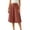 Red #044, variant on Wide Leg Capri Pants for Women High Waisted Drawstring Linen Palazzo Pants Pleated Loose Flowy Culottes with Pockets, M