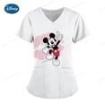 thumbnail image 1 of Minnie Mouse Tops Pocket Woman Clothes Summer T-shirt Mickey Hospital T-shirts Disney Nurse Uniform Top Women 2023 V Neck TeesL Gao Jinjia LED, 1 of 2