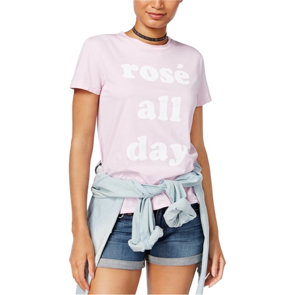 Dream Scene Womens Rose All Day Graphic T-Shirt, rosa, grande