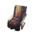 thumbnail image 4 of Fantasy World Soft Flannel Fleece Throw Blanket, Man on Sandy Beach with City Skyscrapers Skyline Sunset Oil Paint Graphic, Cozy Plush for Indoor and Outdoor Use, 50" x 70", Orange Blue, by Ambesonne, 4 of 6