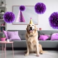 thumbnail image 4 of Pompones de papel Injueey decoraciones flores papel morado 7,8 pulgadas 12 pulgadas, 4 of 6
