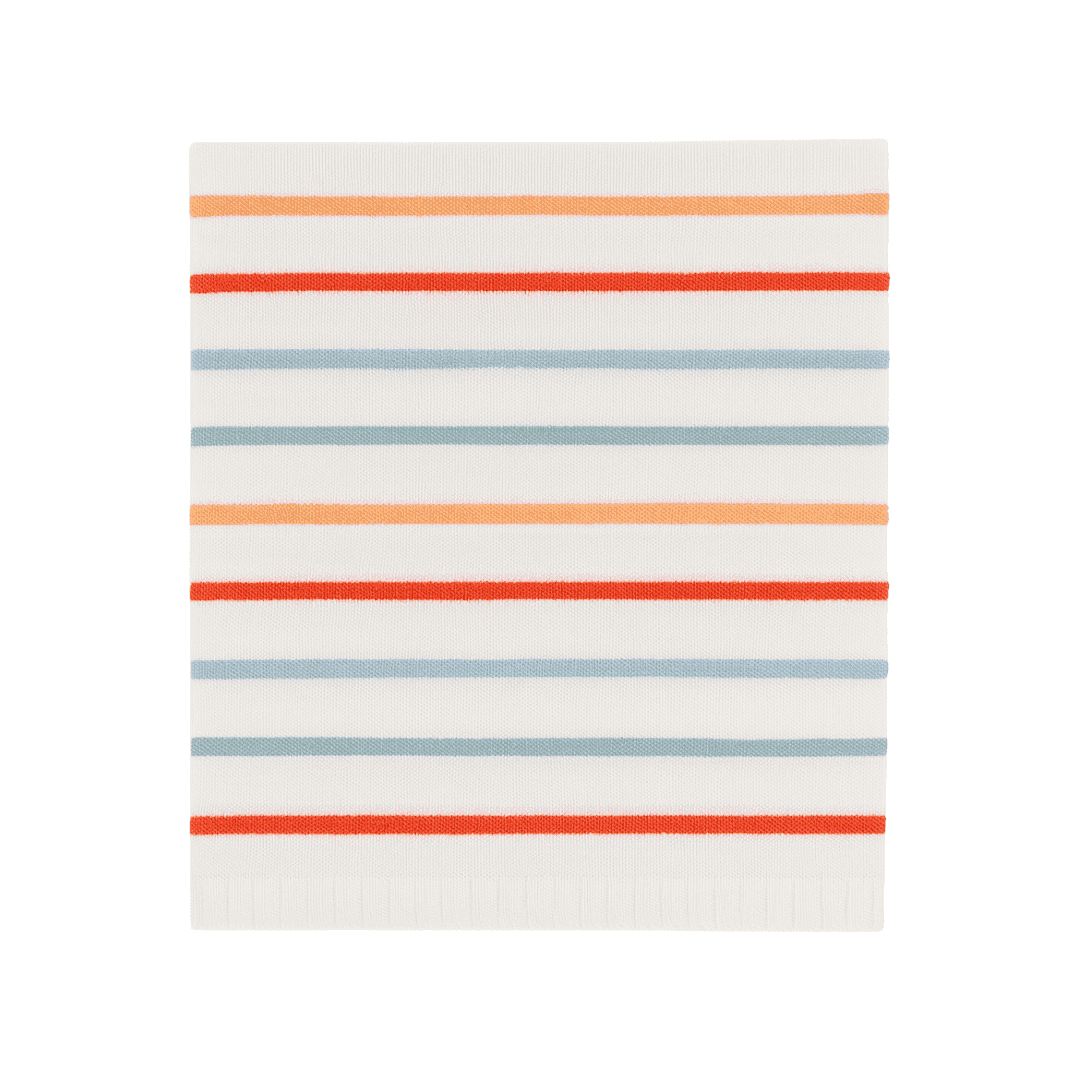 Manhattan Kids Rainbow Stripe Cotton Knit Baby Blanket | 100% Soft Cotton Lightweight Blanket for Babies | Gender Neutral Newborn Nursery Throw | Baby Shower Gift for Boys & Girls