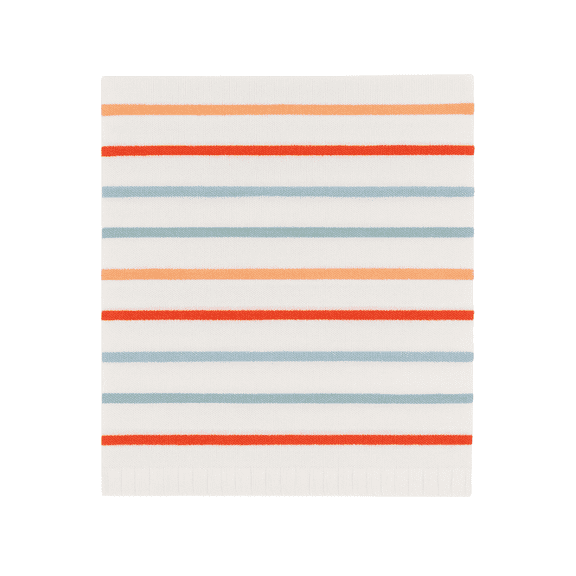 Manhattan Kids Rainbow Stripe Cotton Knit Baby Blanket | 100% Soft Cotton Lightweight Blanket for Babies | Gender Neutral Newborn Nursery Throw | Baby Shower Gift for Boys & Girls