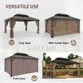 thumbnail image 5 of EAGLE PEAK 12x16 Outdoor Aluminum Frame HardtopGazebo with Galvanized & Powder Coated Steel Double Roof, Includes Netting and Curtains, for Garden, Patio, Deck and Lawn, 5 of 7
