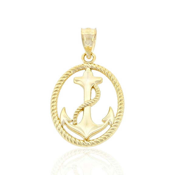 Charm America - Gold Anchor Charm - 10 Karat Solid Gold