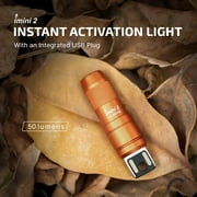 OLIGHT IMINI 2 EDC Rechargeable Flashlight 50 Lumens Compact and Portable Mini Light for Everyday Carry and Emergencies (Orange)
