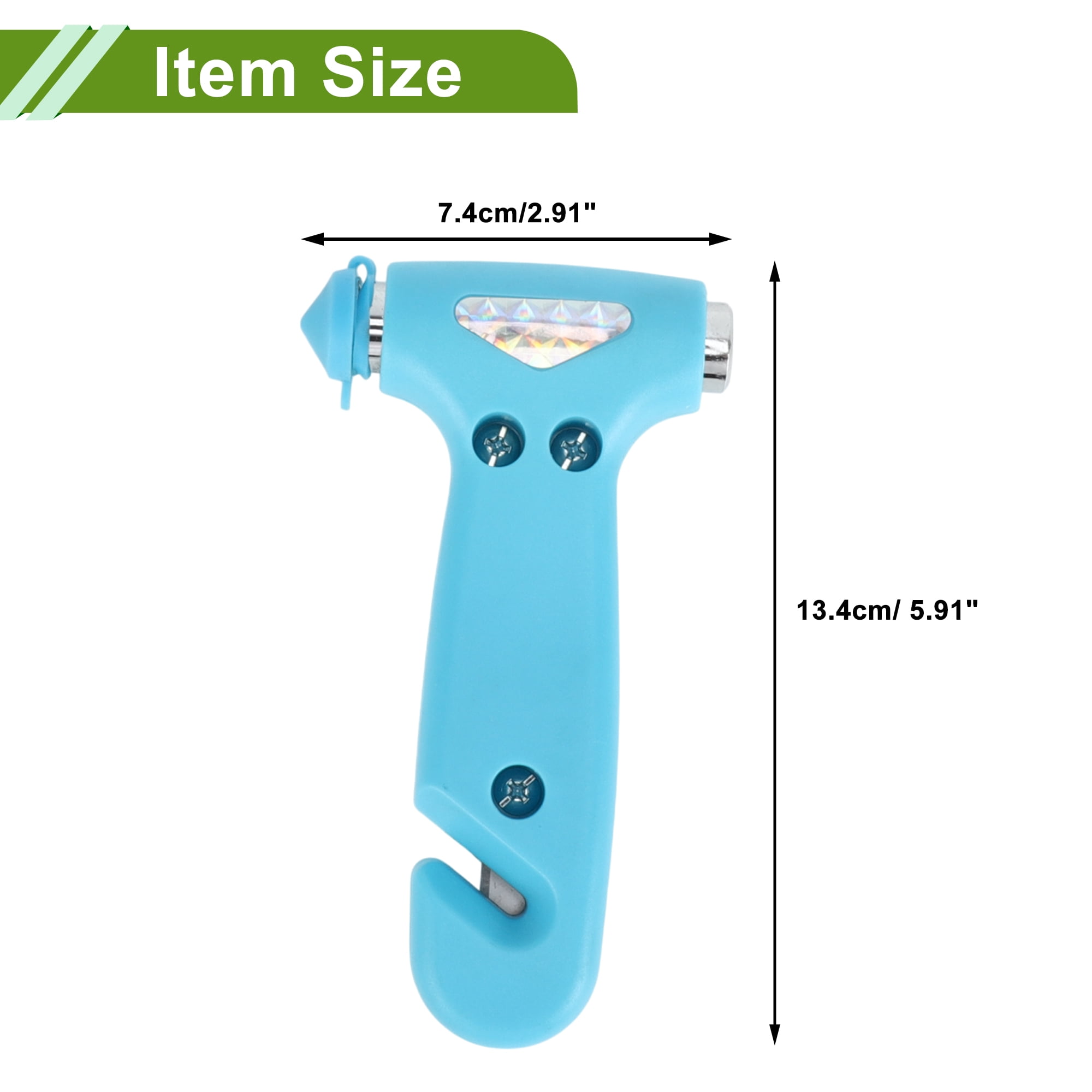 Unique Bargains Car Safety Hammer Glass Breaker Urgent Escape Tool Black Blue 40CR ABS