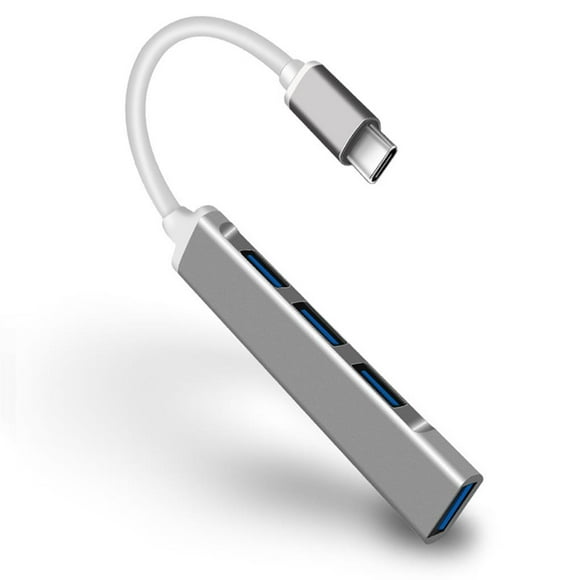 maskred USB C Hub 4-Port USB C Hub Multi-port Adapter for Desktop Computer PC Notebook Mobile Phones Grey