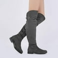 thumbnail image 4 of DREAM PAIRS Women's Fashion Over The Knee High Low Block Heel Riding Boots HI_FLAT GREY Size 6, 4 of 6