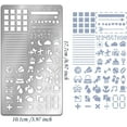 thumbnail image 2 of Metal Planner Stencils 3.98x6.97inch Matte Banners Lines Symbol Number Dot Journal Templates Reusable Journal Stencils for Diary Scrapbook Planning Drawing Habit, 2 of 9