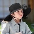 thumbnail image 2 of XUNKUSGA Wide Brim Solar Fan Hat for Boy And Girls Breathable Mesh Quick Drying Solar Fan Fishing Hat Summer UPF 50+ Sun Protection Sun Hat with Charging Cable,Army Green, 2 of 5