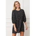 thumbnail image 4 of Abstract Dots Bishop Sleeve Babydoll Dress | 2 Colors | S-3X, 4 of 14