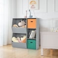 thumbnail image 4 of Costway Armario Infantil para Juguetes Organizador de Juguetes 3 Cubos y 2 Cajas Abiertas Estantería para Niños Salón 76 x 28 x 94 cm, 4 of 10