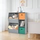 thumbnail image 4 of Costway Armario Infantil para Juguetes Organizador de Juguetes 3 Cubos y 2 Cajas Abiertas Estantería para Niños Salón 76 x 28 x 94 cm, 4 of 10