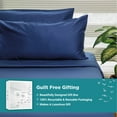 thumbnail image 3 of Fabdreams GOTS Certified 100% Organic Cotton Full Sheet Set|400 Thread Count|Soft Silky Shiny|Luxury Hotel Collection| Fits Upto 17" Deep Pocket Mattress | Sustainable |Dark Blue, 3 of 9