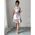 thumbnail image 2 of EASYBRAUS Women Halter Neck Summer Floral Dress Sleeveless Pleated Vacation Dress, 2 of 7