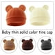 thumbnail image 4 of Newborns Nursery Caps for Infants 0-3 Months, Breathable Cotton Fetal Hat Baby Hospital Hat Comfortable Bonnet Unsiex dark grey, 4 of 5