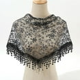 thumbnail image 3 of relayinert Voiles Catholiques en Polyester pour Femmes, Inspirés Vintage, avec Franges, Gris et Rouge, 3 of 6