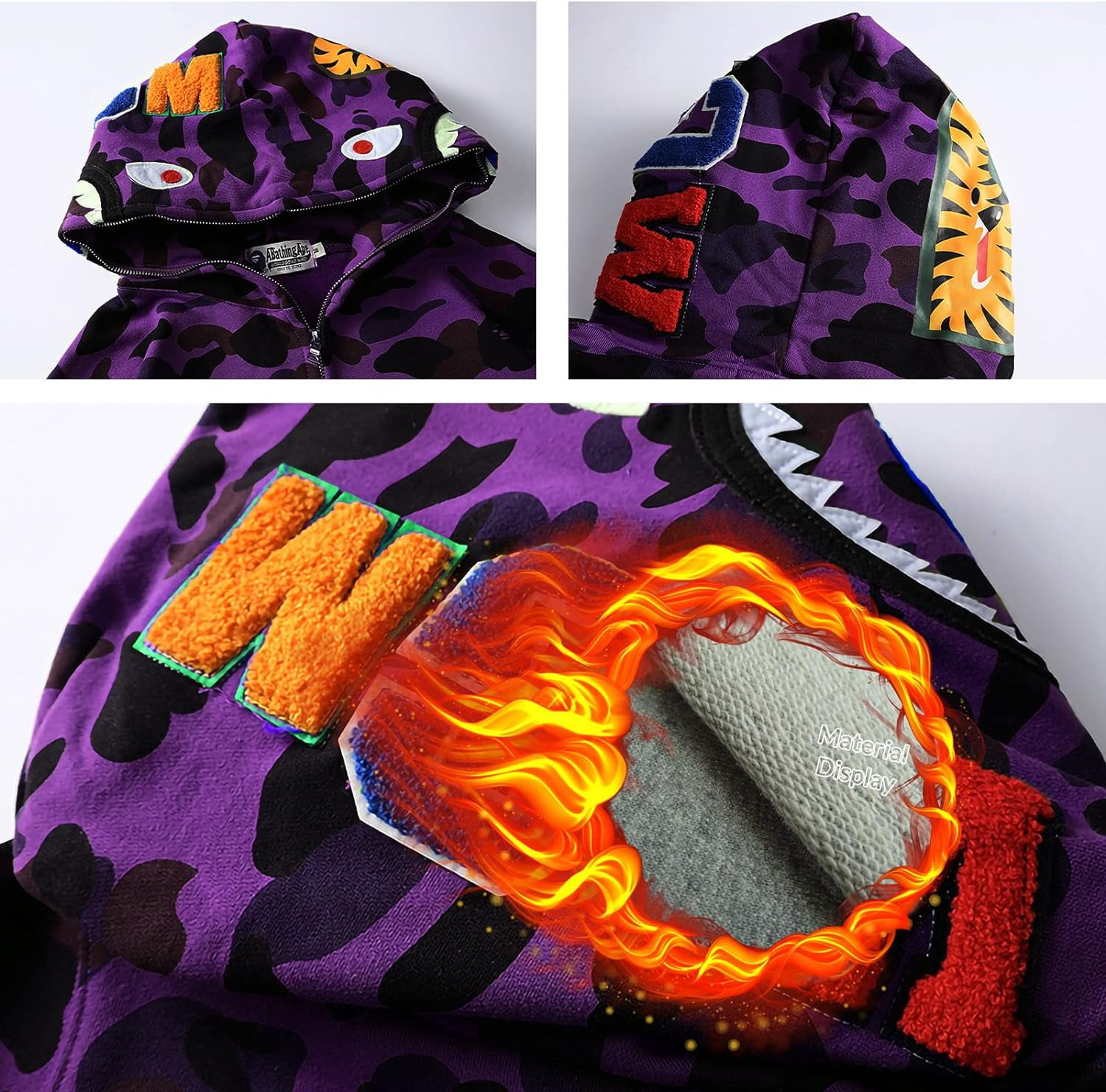 Bape purple tiger hoodie best sale