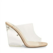 Steve Madden Evolve Clear Fashion Slip On Round Open Toe Wedge Sandals