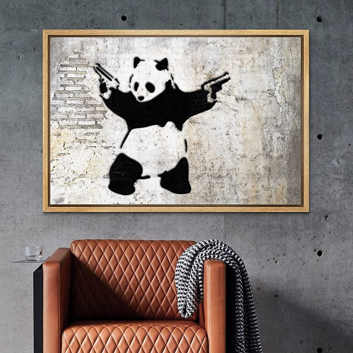 Banksy 2 Gun Panda Wandaufkleber – 4 Größen (A5 Bis XL) Für Wand, Tür, Laptop & Mehr – Einfache Anwendung, Innen & Außen