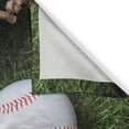 thumbnail image 3 of Ambesonne Baseball Kitchen Curtains, Glove Ball Bat Grass Print, 55"x36", Reseda Green Blush and Grey, 3 of 3