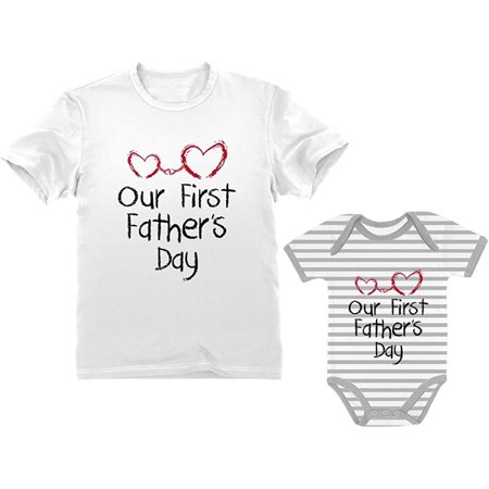 

Our First Father s Day Dad & Baby Matching Set Infant Bodysuit & Men s T-Shirt