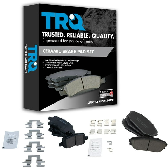 TRQ Front & Rear Premium Posi Ceramic Disc Brake Pad Kit for Acura Honda BFA13060 Fits select: 2002-2004 HONDA ODYSSEY, 2001-2002 ACURA MDX