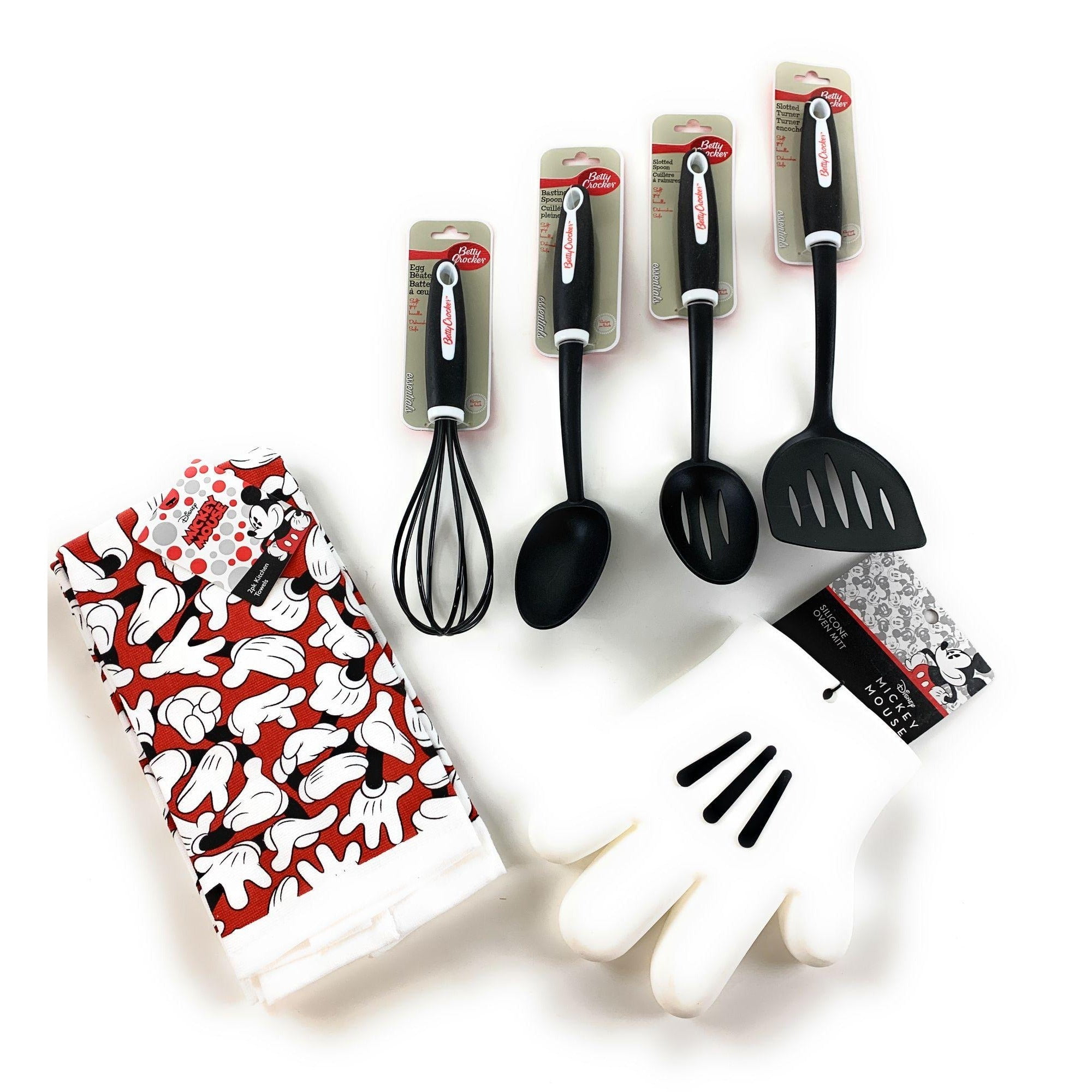Disney Kitchen Gift Set! Silicon Oven Mitt + Towels + Cooking Tools