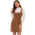 thumbnail image 1 of INSPIRE CHIC Falda De Mujer De Pana Pinefore Overdress Con Botones marrón M, 1 of 4