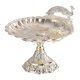 thumbnail image 1 of Bandeja decorativa dorada para servir, redonda, de metal, para frutas, accesorio de mesa dulce. Pequeña plata, 1 of 9