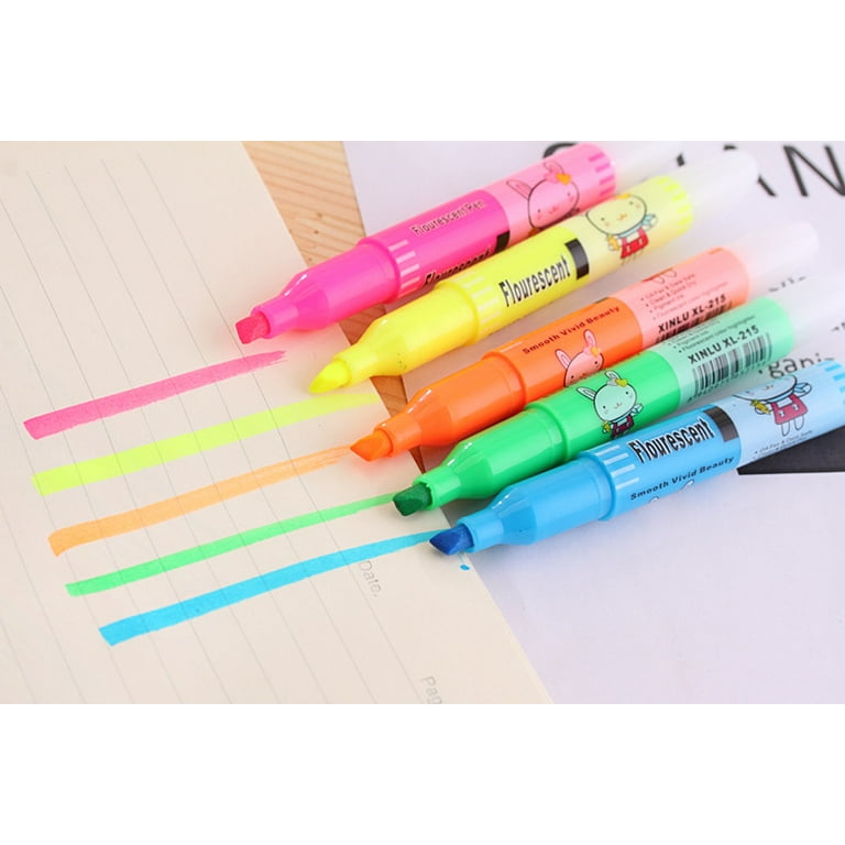 HCXIN Korean stationery, rabbit fluorescent pen, color marker, school  supplies 