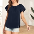 thumbnail image 4 of gakvbuo Plus Size Summer Tops For Women Tops Dressy Casual Tunic Tops To Wear With Leggings Women Casual T-shirt Solid Round Neck Short Sleeve Pullover Blouse Tops, 4 of 9