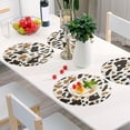 thumbnail image 6 of Coolnut Round Braided Placemats Set of 4,Cow Print Washable Dining Table Durable PVC 15 Inch Non-Slip Heat Resistant Place Mats for Table Decor Home Decor, 6 of 7