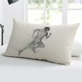 thumbnail image 5 of Abstract Art Sports Running Throw Pillow Cover,Black and White Lines Rustic Rectangle Decorative Pillow Case Protector Soft Cushion Cover Lumbar Pillowcase for Couch Sofa Bedroom Car Decor 12x20 Inch, 5 of 8