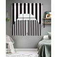thumbnail image 5 of Simple Black White Stripes Swag Valance and Tier Curtains 36'' Length Set, Modern Stripes Light Filtering Kitchen Curtains, Tier Curtain Valances for Bathroom/Living Room/Bedroom/Café, 5 of 6