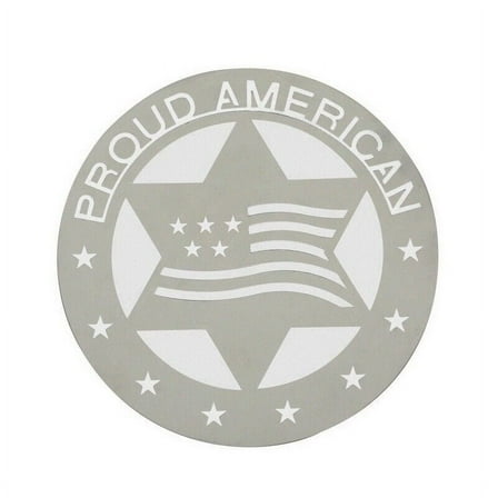 Emblem Badge Decal Sticker Proud American Laser Etched Stainless Steel 3.5"