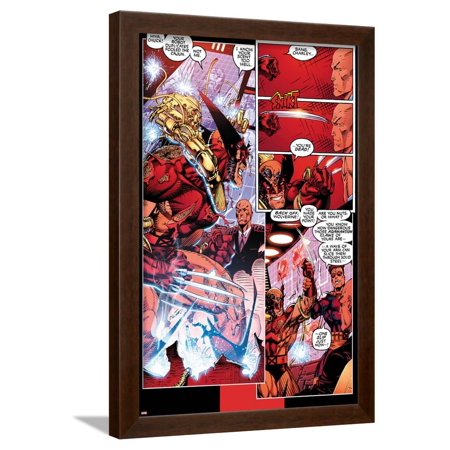 Xmen Wood X-Men No.1: 20th Anniversary Edition: Wolverine and Professor X Framed Print Wall Art By Jim Lee ()