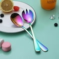 thumbnail image 2 of Duslogis Rainbow Salad Server Set 2 Pieces, Titanium Rainbow Plating Stainless Steel Salad Serving Set, Salad Spoon, Salad Servers, Salad Fork, Dishwasher Safe (Rainbow), 2 of 7