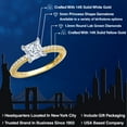 thumbnail image 2 of Gem Stone King 14K Two Tone Gold White Moissanite and Lab Grown Diamond Engagement Ring for Women | 0.96 Cttw | Princess 5MM | Gemstone Birthstone | Size 6, 2 of 7